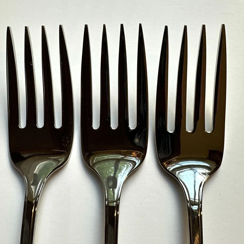 Oneida Dighton Rose Salad Forks Stainless Princess House Exclusive Lot Of 3
